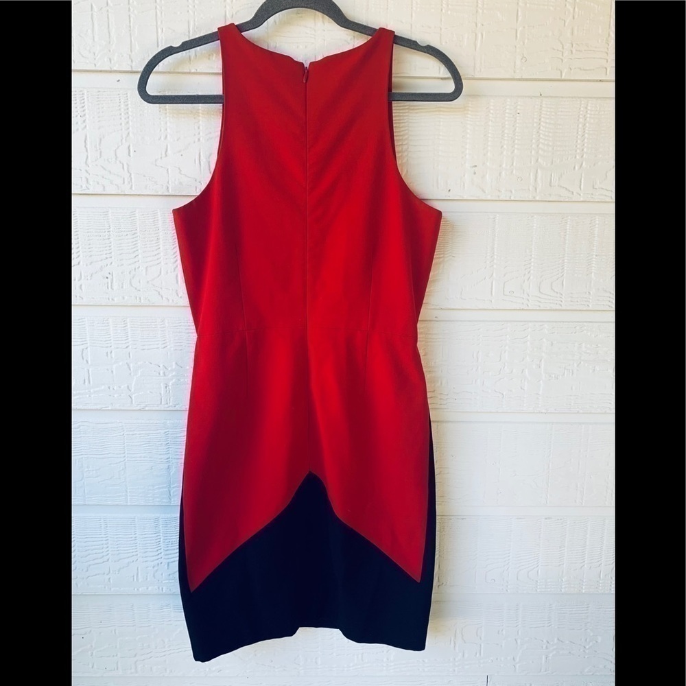 Mason Cocktail Black and Red Color Block Dress 6 - Picture 5 of 5